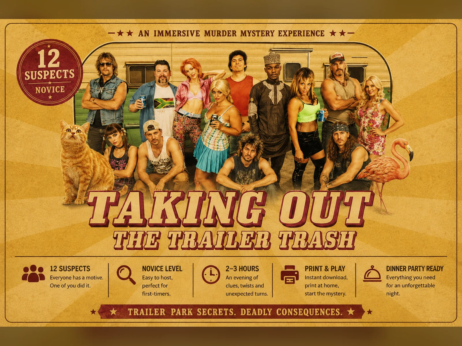 Taking Out the Trailer Trash printable murder mystery game cover